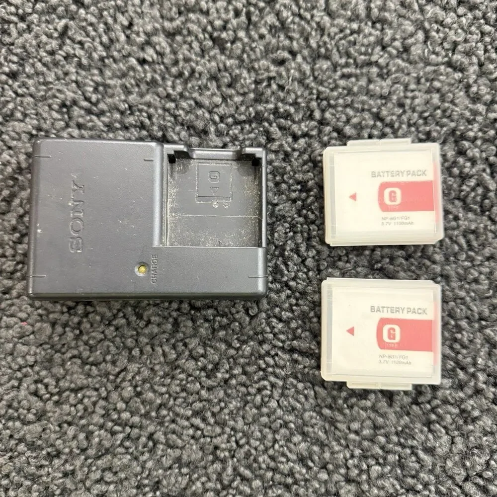 Sony BC-CSGB Battery Charger And SONY NP-BG1 And NP-FG1 Battery
